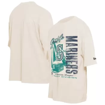 Men's Seattle Mariners New Era Cream Cooperstown Collection Oversized Throwback Distressed T-Shirt Men's Seattle Mariners New Era Cream Cooperstown Collection Oversized Throwback Distressed T-Shirt