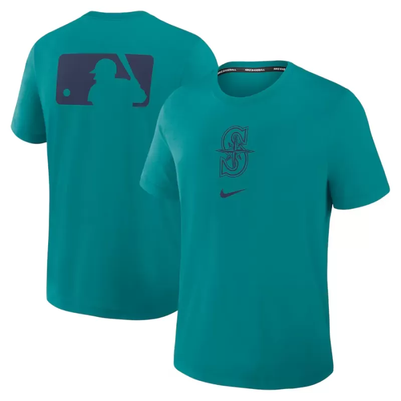 Men's Seattle Mariners Nike Aqua Authentic Collection Early Work Tri-Blend Performance T-Shirt Men's Seattle Mariners Nike Aqua Authentic Collection Early Work Tri-Blend Performance T-Shirt