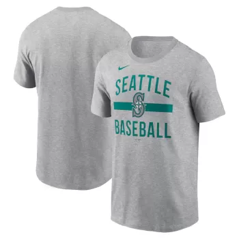 Men's Seattle Mariners Nike Heather Gray Arched T-Shirt Men's Seattle Mariners Nike Heather Gray Arched T-Shirt