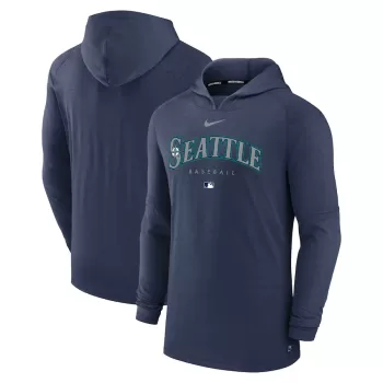 Men's Seattle Mariners Nike Heather Navy Authentic Collection Early Work Tri-Blend Performance Pullover Hoodie Men's Seattle Mariners Nike Heather Navy Authentic Collection Early Work Tri-Blend Performance Pullover Hoodie