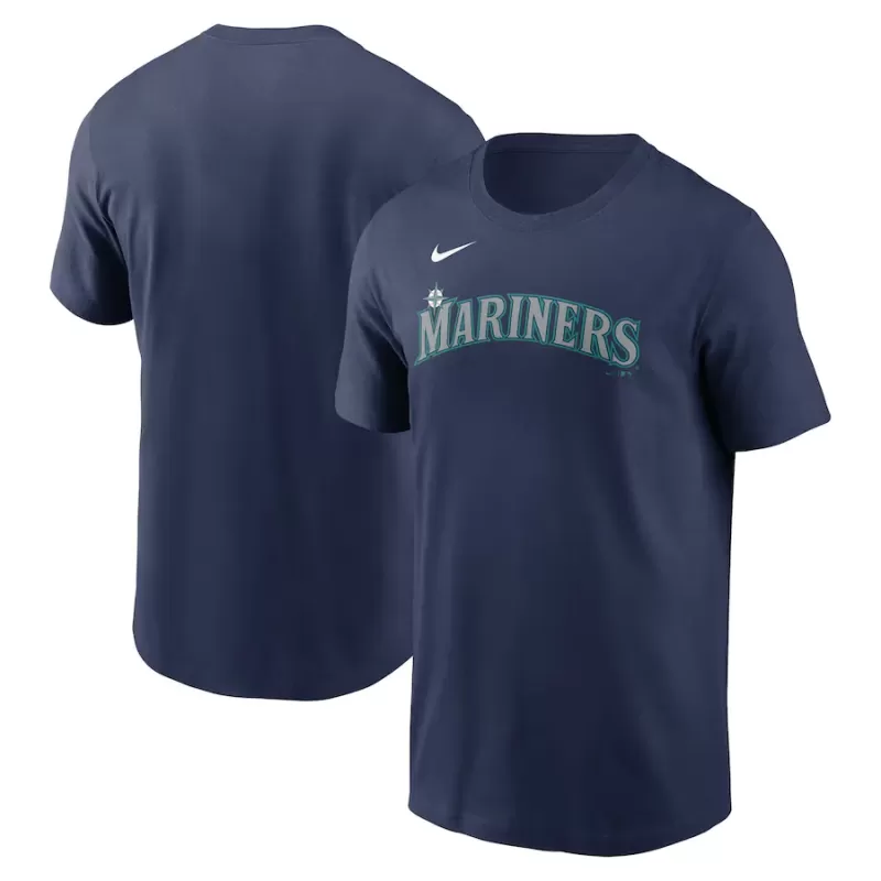 Men's Seattle Mariners Nike Navy Fuse Wordmark T-Shirt Men's Seattle Mariners Nike Navy Fuse Wordmark T-Shirt