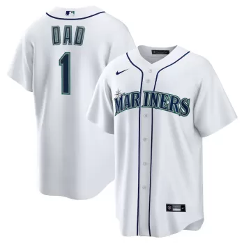 Men's Seattle Mariners Nike White #1 Dad Home Replica Jersey