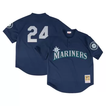 Men's Seattle Mariners Profile Navy Big & Tall Cooperstown Collection Mesh Batting Practice Jersey