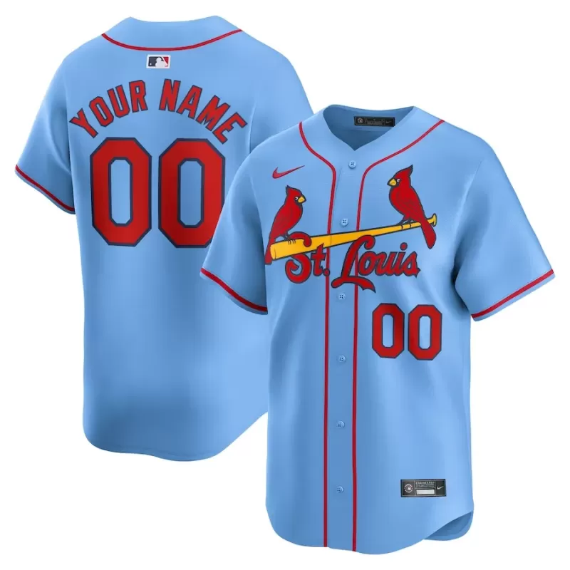 Men's St. Louis Cardinals Nike Light Blue Alternate Limited Custom Jersey Men's St. Louis Cardinals Nike Light Blue Alternate Limited Custom Jersey