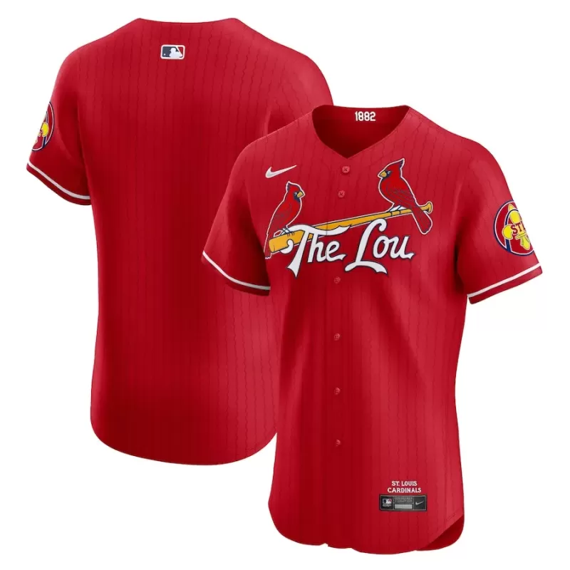 Men's St. Louis Cardinals Nike Red 2024 City Connect Elite Jersey Men's St. Louis Cardinals Nike Red 2024 City Connect Elite Jersey