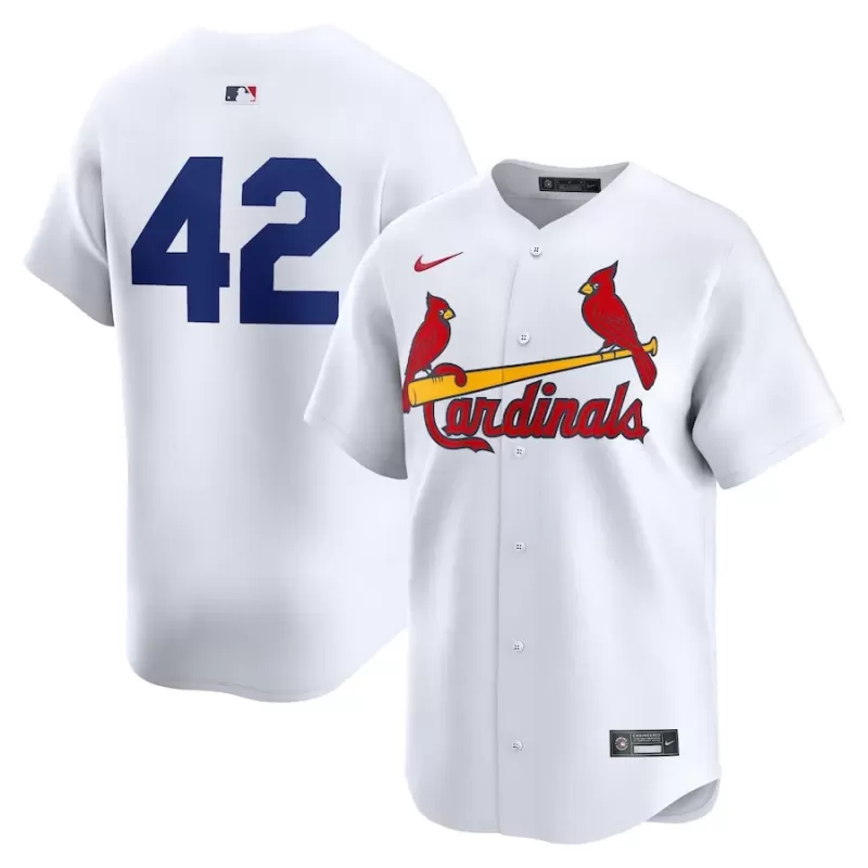 Men's St. Louis Cardinals Nike White 2024 Jackie Robinson Day Home Limited Jersey Men's St. Louis Cardinals Nike White 2024 Jackie Robinson Day Home Limited Jersey