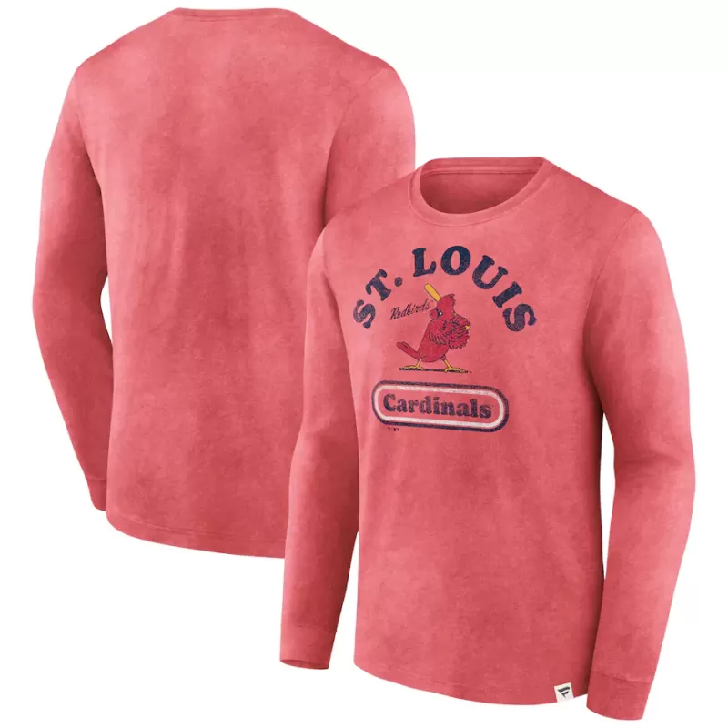Men's St. Louis Cardinals Fanatics Red Circus Catch Long Sleeve T-Shirt Men's St. Louis Cardinals Fanatics Red Circus Catch Long Sleeve T-Shirt