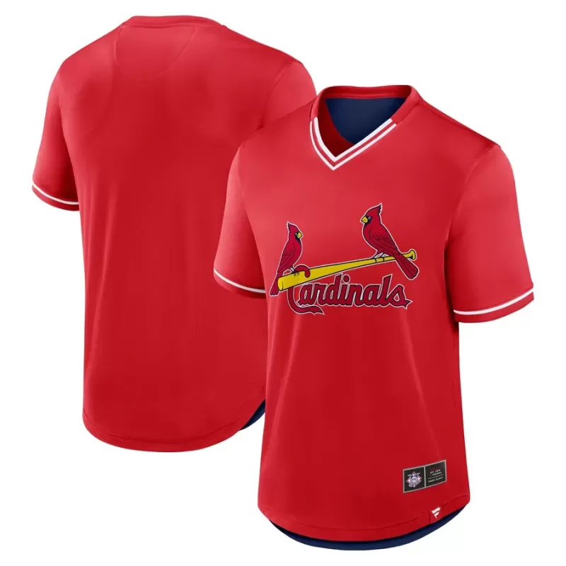 Men's St. Louis Cardinals Fanatics Red Fantastic Finish V-Neck Fashion T-Shirt Men's St. Louis Cardinals Fanatics Red Fantastic Finish V-Neck Fashion T-Shirt