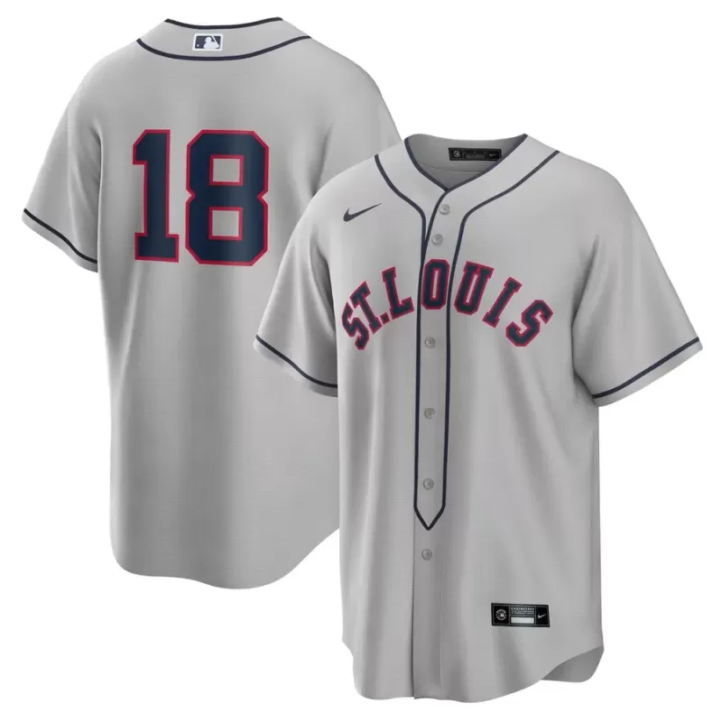 Men's St. Louis Cardinals Jordan Walker Nike Gray 2024 Rickwood Classic Replica Player Jersey Men's St. Louis Cardinals Jordan Walker Nike Gray 2024 Rickwood Classic Replica Player Jersey