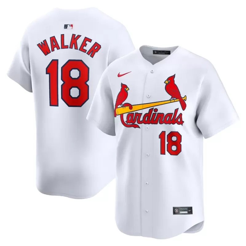Men's St. Louis Cardinals Jordan Walker Nike White Home Limited Player Jersey Men's St. Louis Cardinals Jordan Walker Nike White Home Limited Player Jersey