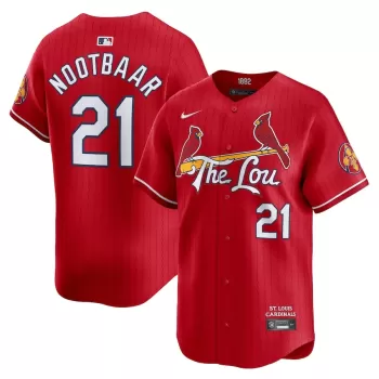 Men's St. Louis Cardinals Lars Nootbaar Nike Red City Connect Limited Player Jersey Men's St. Louis Cardinals Lars Nootbaar Nike Red City Connect Limited Player Jersey