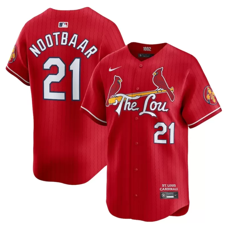 Men's St. Louis Cardinals Lars Nootbaar Nike Red City Connect Limited Player Jersey Men's St. Louis Cardinals Lars Nootbaar Nike Red City Connect Limited Player Jersey