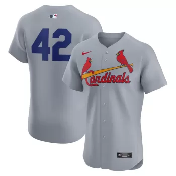 Men's St. Louis Cardinals Nike Gray Road 2024 Jackie Robinson Day Elite Jersey Men's St. Louis Cardinals Nike Gray Road 2024 Jackie Robinson Day Elite Jersey