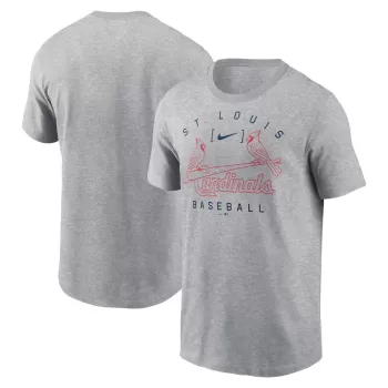 Men's St. Louis Cardinals Nike Heather Gray Home Team Athletic Arch T-Shirt Men's St. Louis Cardinals Nike Heather Gray Home Team Athletic Arch T-Shirt