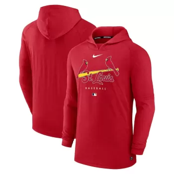 Men's St. Louis Cardinals Nike Heather Red Authentic Collection Early Work Tri-Blend Performance Pullover Hoodie Men's St. Louis Cardinals Nike Heather Red Authentic Collection Early Work Tri-Blend Performance Pullover Hoodie