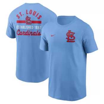 Men's St. Louis Cardinals Nike Light Blue 2-Hit T-Shirt Men's St. Louis Cardinals Nike Light Blue 2-Hit T-Shirt