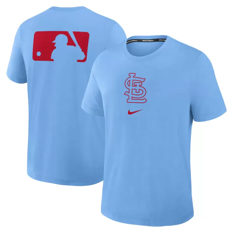 Men's St. Louis Cardinals Nike Light Blue Authentic Collection Early Work Tri-Blend Performance T-Shirt Men's St. Louis Cardinals Nike Light Blue Authentic Collection Early Work Tri-Blend Performance T-Shirt