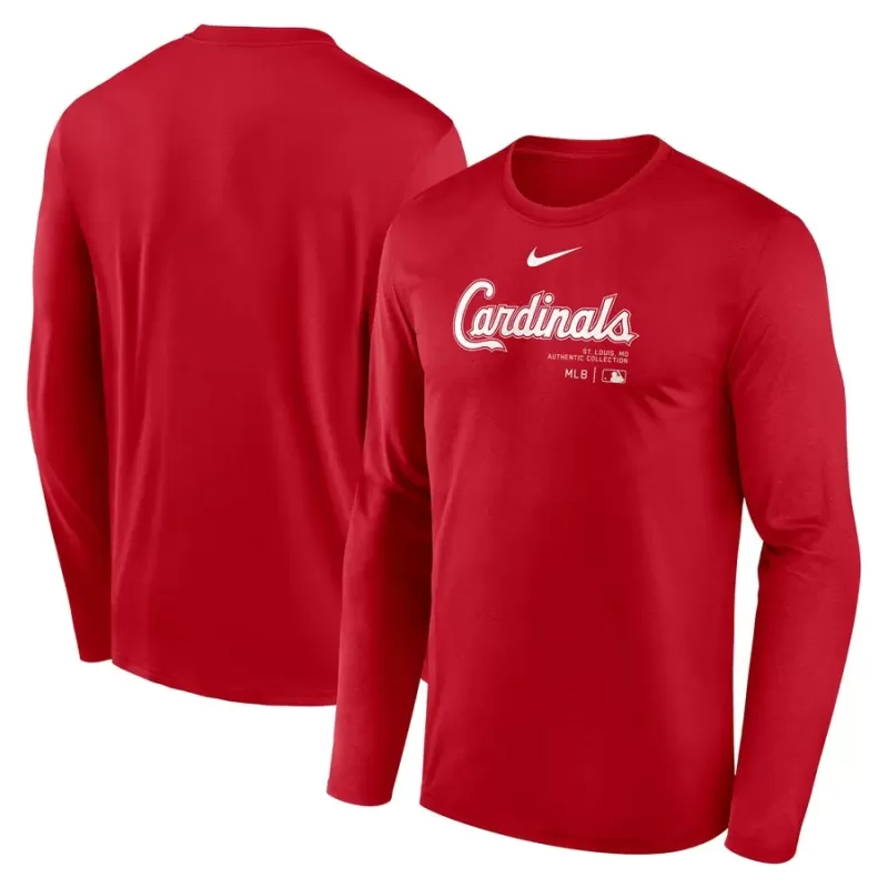 Men's St. Louis Cardinals Nike Red Authentic Collection Practice Performance Long Sleeve T-Shirt Men's St. Louis Cardinals Nike Red Authentic Collection Practice Performance Long Sleeve T-Shirt