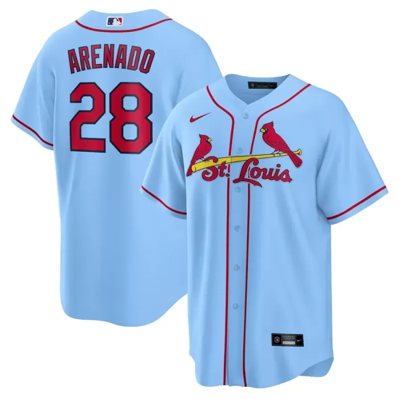 Men's St. Louis Cardinals Nolan Arenado Nike Light Blue Alternate Official Replica Player Jersey Men's St. Louis Cardinals Nolan Arenado Nike Light Blue Alternate Official Replica Player Jersey