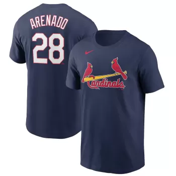 Men's St. Louis Cardinals Nolan Arenado Nike Navy Name & Number T-Shirt Men's St. Louis Cardinals Nolan Arenado Nike Navy Name & Number T-Shirt