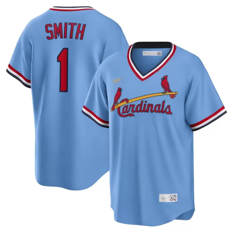 Men's St. Louis Cardinals Ozzie Smith Nike Light Blue Road Cooperstown Collection Player Jersey Men's St. Louis Cardinals Ozzie Smith Nike Light Blue Road Cooperstown Collection Player Jersey