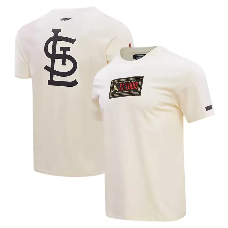 Men's St. Louis Cardinals Pro Standard Cream Club Member Badge T-Shirt