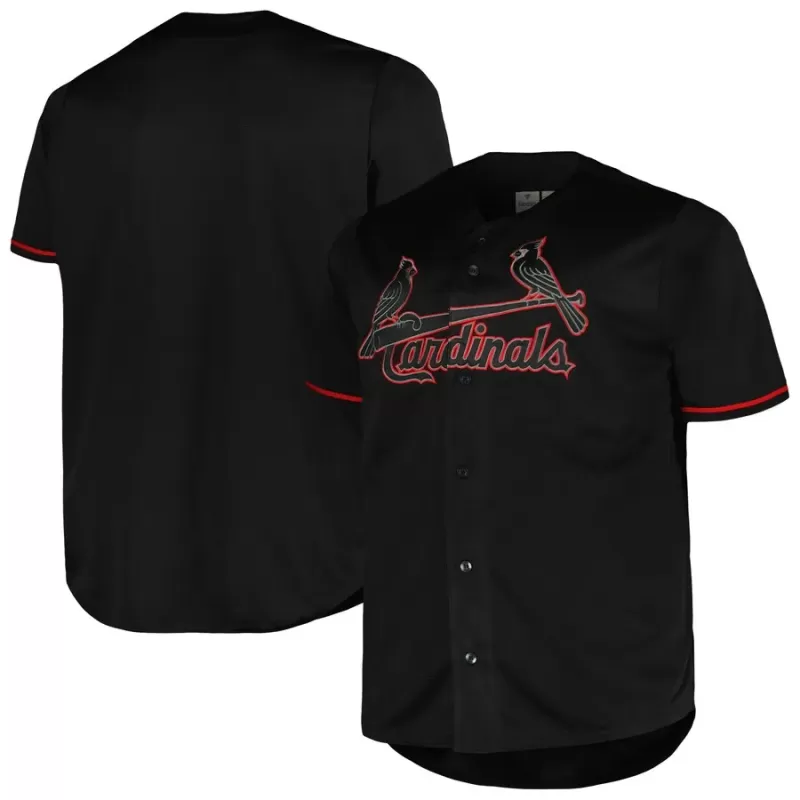 Men's St. Louis Cardinals Profile Big & Tall Blackout Replica Jersey Men's St. Louis Cardinals Profile Big & Tall Blackout Replica Jersey