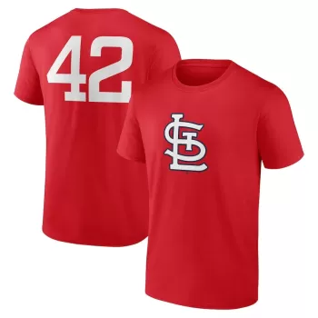 Men's St. Louis Cardinals Red Jackie Robinson Day Name & Number T-Shirt