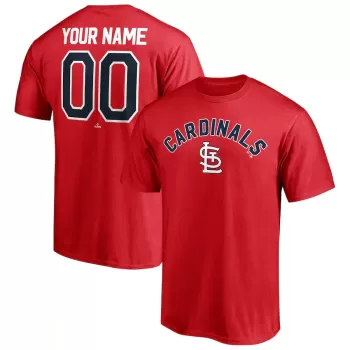 Men's St. Louis Cardinals Red Personalized Team Winning Streak Name & Number T-Shirt