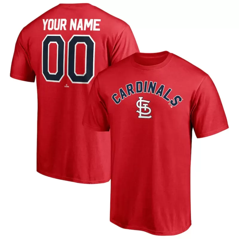 Men's St. Louis Cardinals Red Personalized Team Winning Streak Name & Number T-Shirt