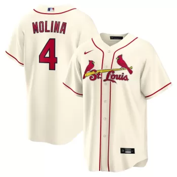 Men's St. Louis Cardinals Yadier Molina Nike Cream Alternate Replica Player Name Jersey