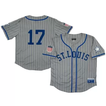Men's St. Louis Stars #17 Rings & Crwns Gray Mesh Button-Down Replica Jersey Men's St. Louis Stars #17 Rings & Crwns Gray Mesh Button-Down Replica Jersey