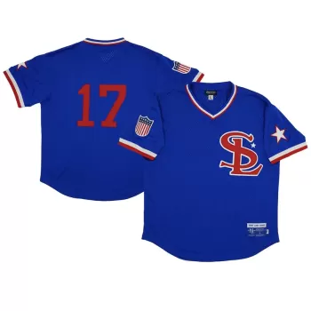 Men's St. Louis Stars #17 Rings & Crwns Royal Mesh Replica V-Neck Jersey Men's St. Louis Stars #17 Rings & Crwns Royal Mesh Replica V-Neck Jersey