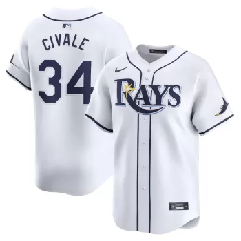 Men's Tampa Bay Rays Aaron Civale Nike White Home Limited Player Jersey Men's Tampa Bay Rays Aaron Civale Nike White Home Limited Player Jersey