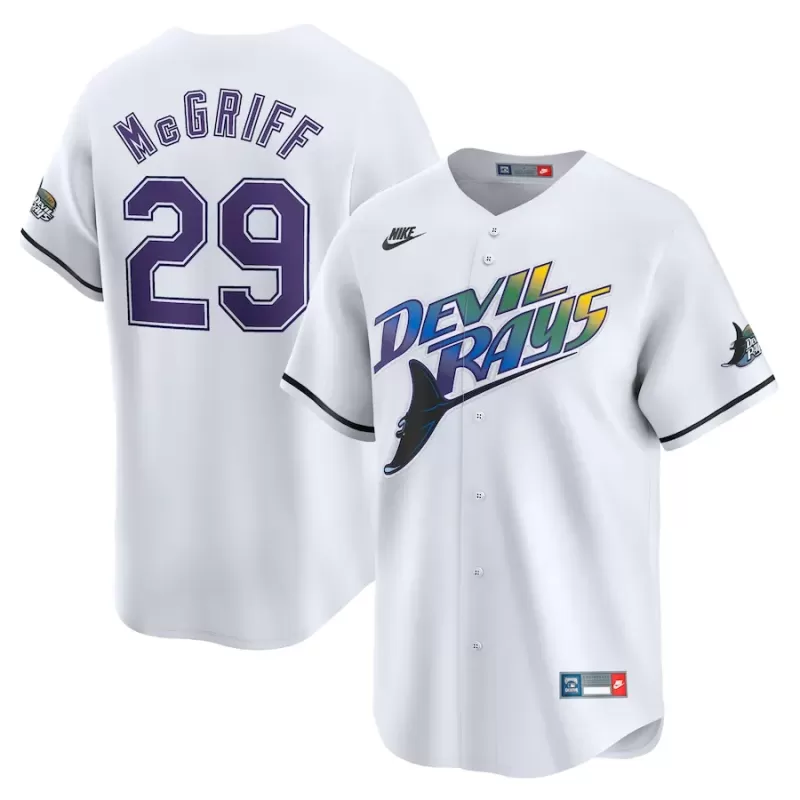 Men's Tampa Bay Rays Fred McGriff Nike White Throwback Cooperstown Limited Jersey Men's Tampa Bay Rays Fred McGriff Nike White Throwback Cooperstown Limited Jersey