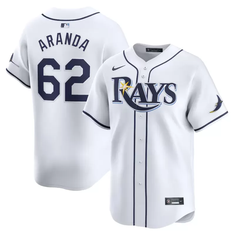Men's Tampa Bay Rays Jonathan Aranda Nike White Home Limited Player Jersey Men's Tampa Bay Rays Jonathan Aranda Nike White Home Limited Player Jersey