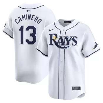 Men's Tampa Bay Rays Junior Caminero Nike White Home Limited Player Jersey Men's Tampa Bay Rays Junior Caminero Nike White Home Limited Player Jersey