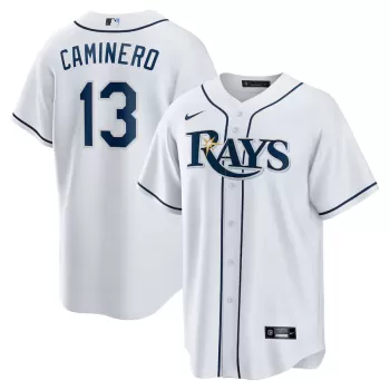 Men's Tampa Bay Rays Junior Caminero Nike White Home Replica Player Jersey Men's Tampa Bay Rays Junior Caminero Nike White Home Replica Player Jersey