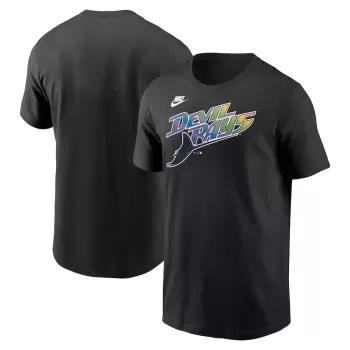 Men's Tampa Bay Rays Nike Black Cooperstown Wordmark T-Shirt Men's Tampa Bay Rays Nike Black Cooperstown Wordmark T-Shirt