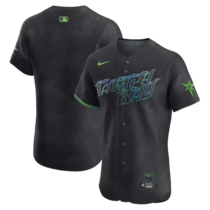 Men's Tampa Bay Rays Nike Charcoal 2024 City Connect Elite Jersey Men's Tampa Bay Rays Nike Charcoal 2024 City Connect Elite Jersey