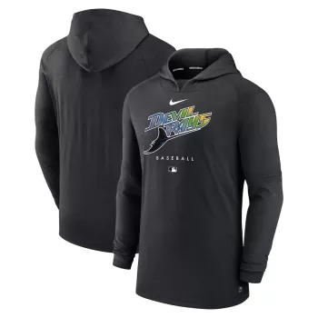 Men's Tampa Bay Rays Nike Heather Black Authentic Collection Early Work Tri-Blend Performance Pullover Hoodie Men's Tampa Bay Rays Nike Heather Black Authentic Collection Early Work Tri-Blend Performance Pullover Hoodie