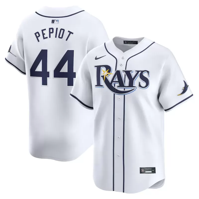 Men's Tampa Bay Rays Ryan Pepiot Nike White Home Limited Player Jersey Men's Tampa Bay Rays Ryan Pepiot Nike White Home Limited Player Jersey