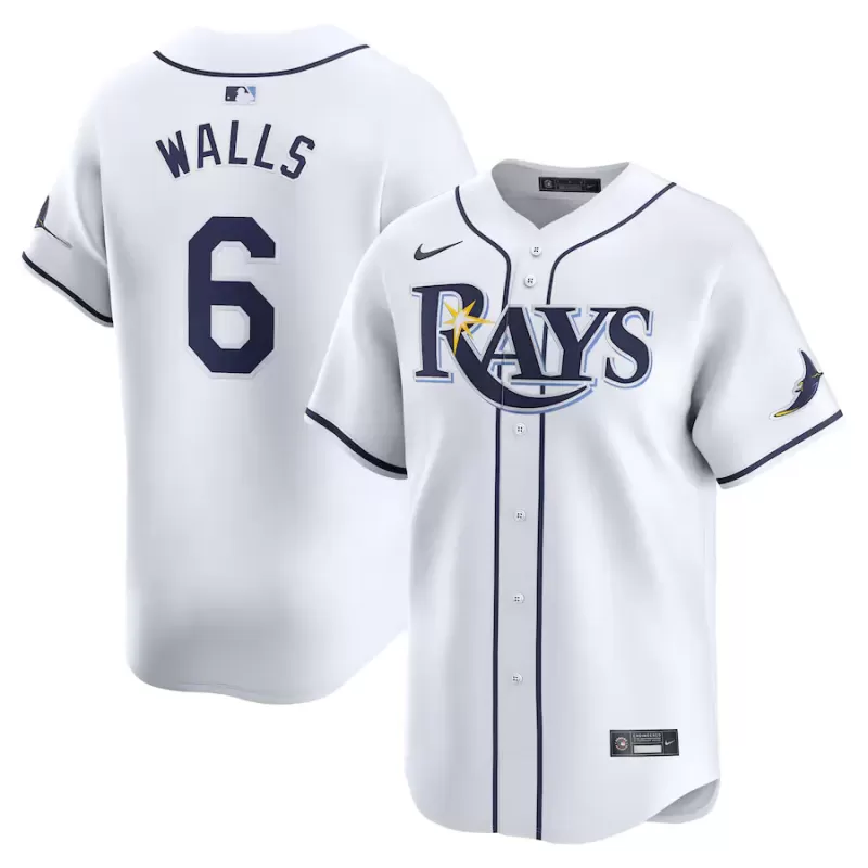 Men's Tampa Bay Rays Taylor Walls Nike White Home Limited Player Jersey Men's Tampa Bay Rays Taylor Walls Nike White Home Limited Player Jersey