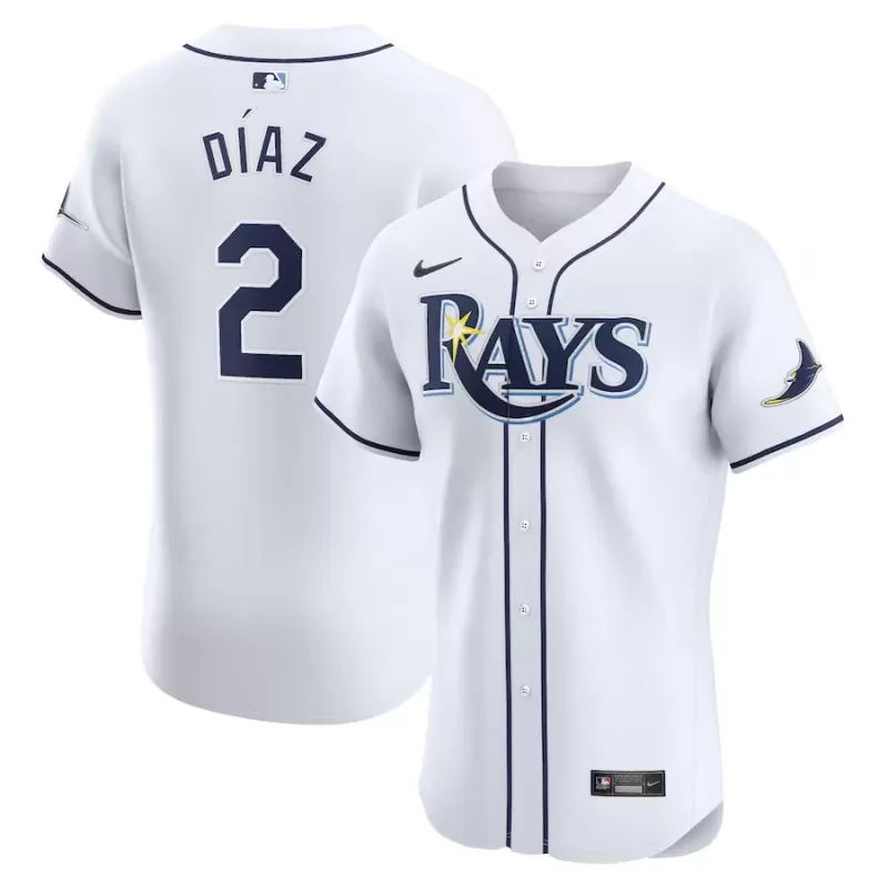 Men's Tampa Bay Rays Yandy Diaz Nike White Home Elite Player Jersey Men's Tampa Bay Rays Yandy Diaz Nike White Home Elite Player Jersey