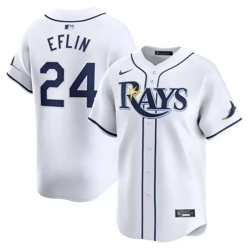 Men's Tampa Bay Rays Zach Eflin Nike White Home Limited Player Jersey Men's Tampa Bay Rays Zach Eflin Nike White Home Limited Player Jersey
