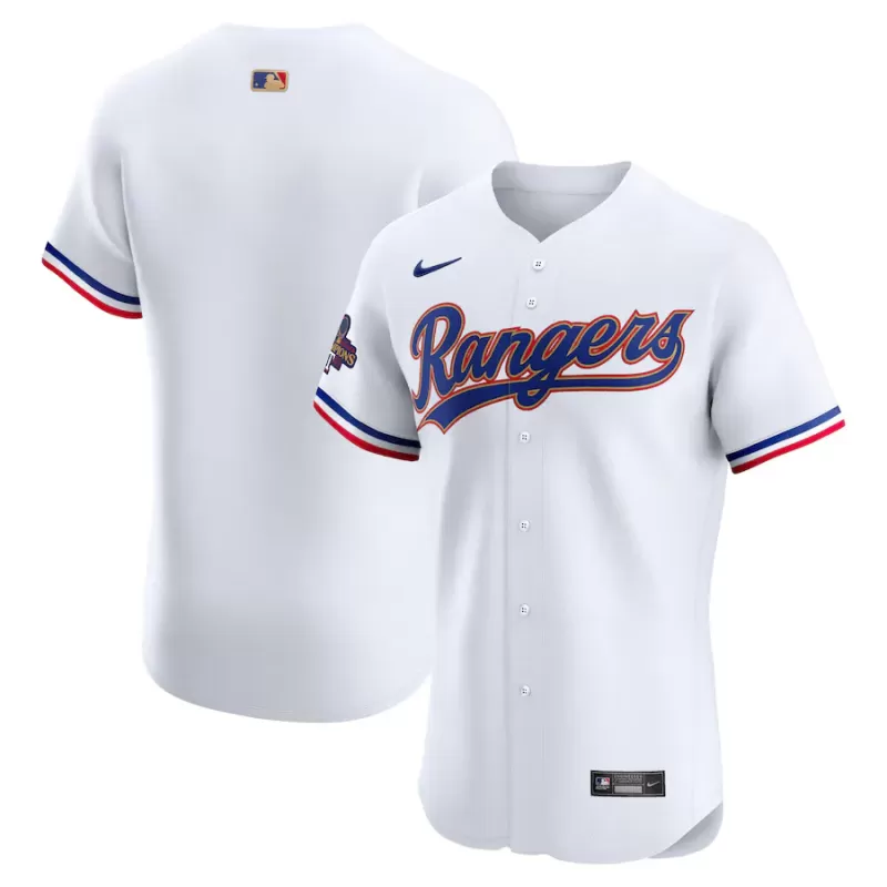 Men's Texas Rangers Nike White 2024 Gold Collection Elite Jersey Men's Texas Rangers Nike White 2024 Gold Collection Elite Jersey