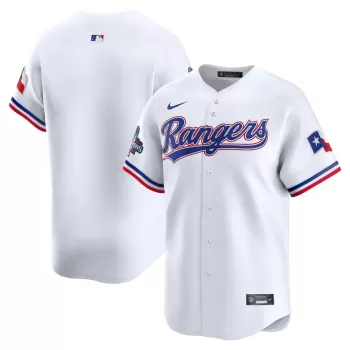 Men's Texas Rangers Nike White Home 2023 World Series Champions Limited Jersey Men's Texas Rangers Nike White Home 2023 World Series Champions Limited Jersey