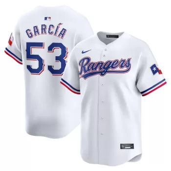 Men's Texas Rangers Adolis García Nike White Home Limited Player Jersey Men's Texas Rangers Adolis García Nike White Home Limited Player Jersey