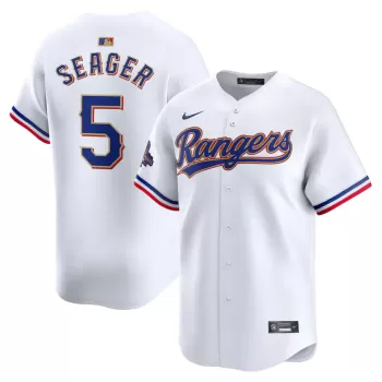 Men's Texas Rangers Corey Seager Nike White 2024 Gold Collection Limited Player Jersey Men's Texas Rangers Corey Seager Nike White 2024 Gold Collection Limited Player Jersey