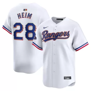 Men's Texas Rangers Jonah Heim Nike White 2024 Gold Collection Limited Player Jersey